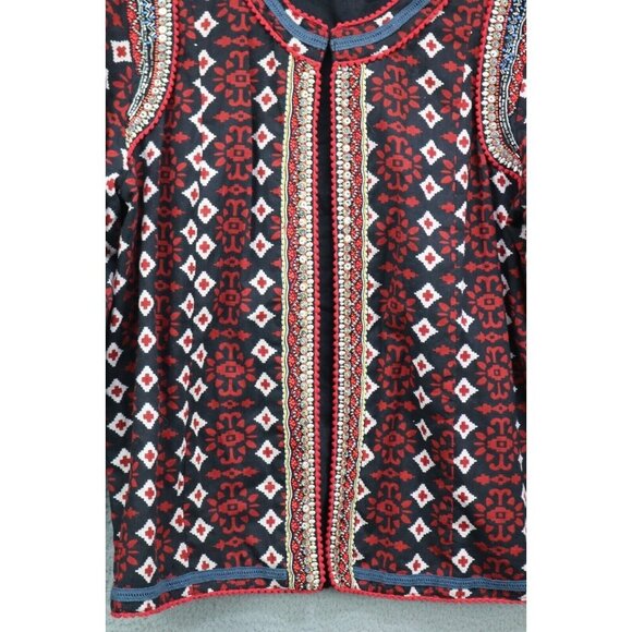 Sheryl Crow Long Sleeve Southwestern Open Front Topper-Size Medium-Beaded - Picture 2 of 12